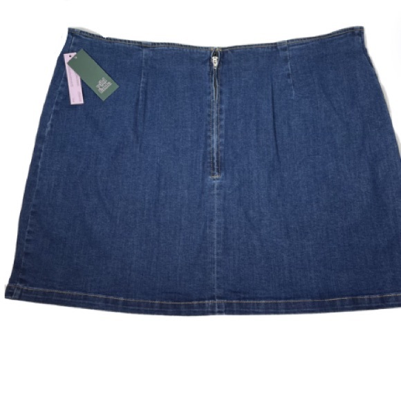 Wild Fable Dark Wash Notch Front Seamed Denim Mini Skirt NEW! - Picture 2 of 16